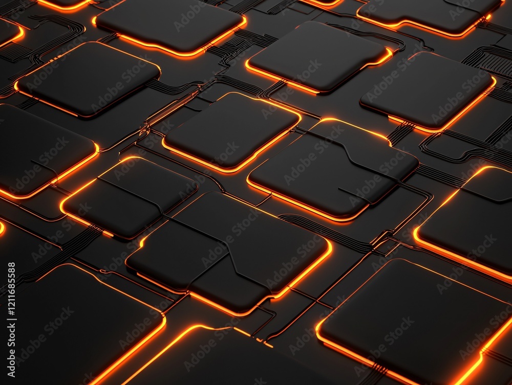 Obraz premium A sleek server room with glowing data nodes symbolizing efficient information storage and retrieval systems