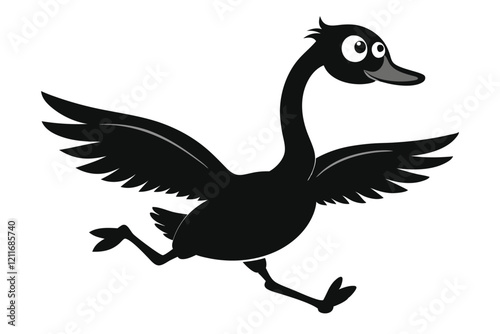 Vector set of silhouettes of geese