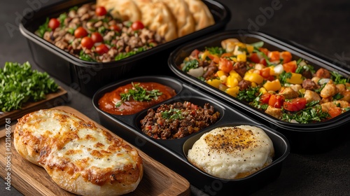 Eco-friendly gourmet meal kits, sustainable luxury delivered in eco-conscious packaging photo