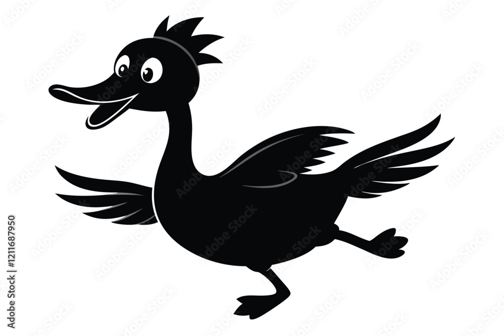 Fototapeta premium Set of Goose Silhouettes Vector Illustration