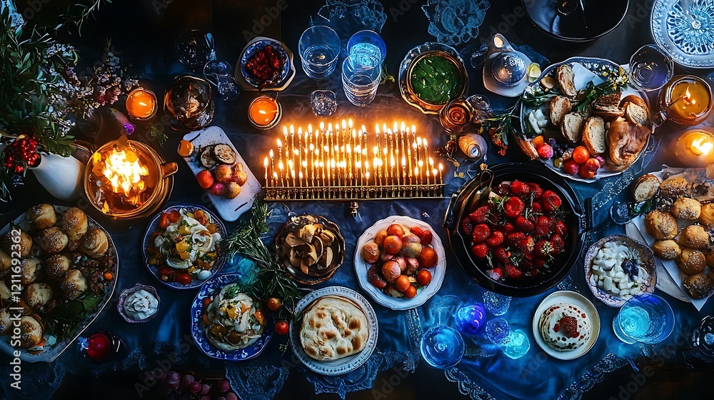blue white candles on hanukkah table elegant glow blue white candles on hanukkah table elegant glow