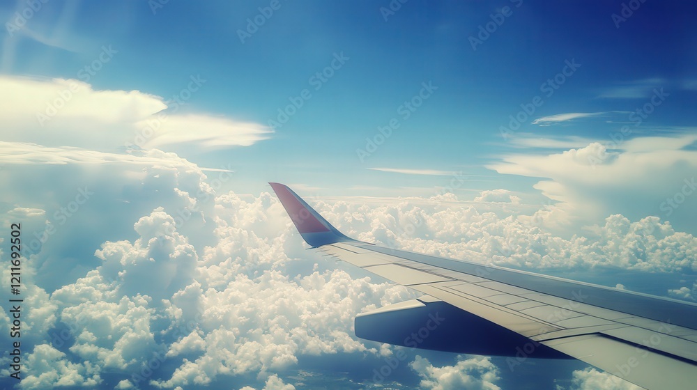 Obraz premium A serene sky filled with soft clouds, inspiring wanderlust for travelers.