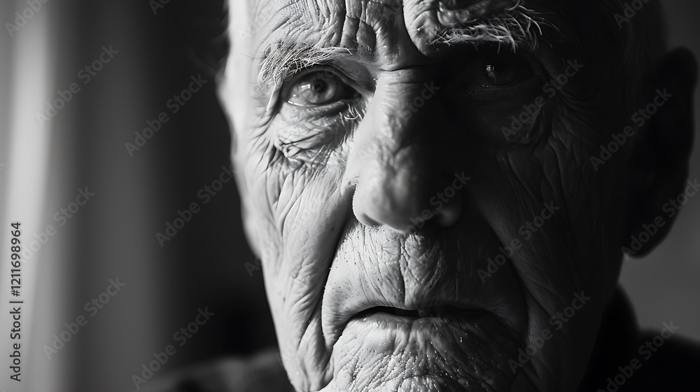 A Close Up Black And White Portrait Of An Elderly Man A Close Up Black And White Portrait Of An Elderly Man
