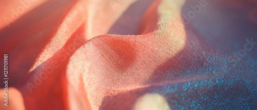 Exploring the soft texture and matte finish of Eri silk with vibrant colors and light photo