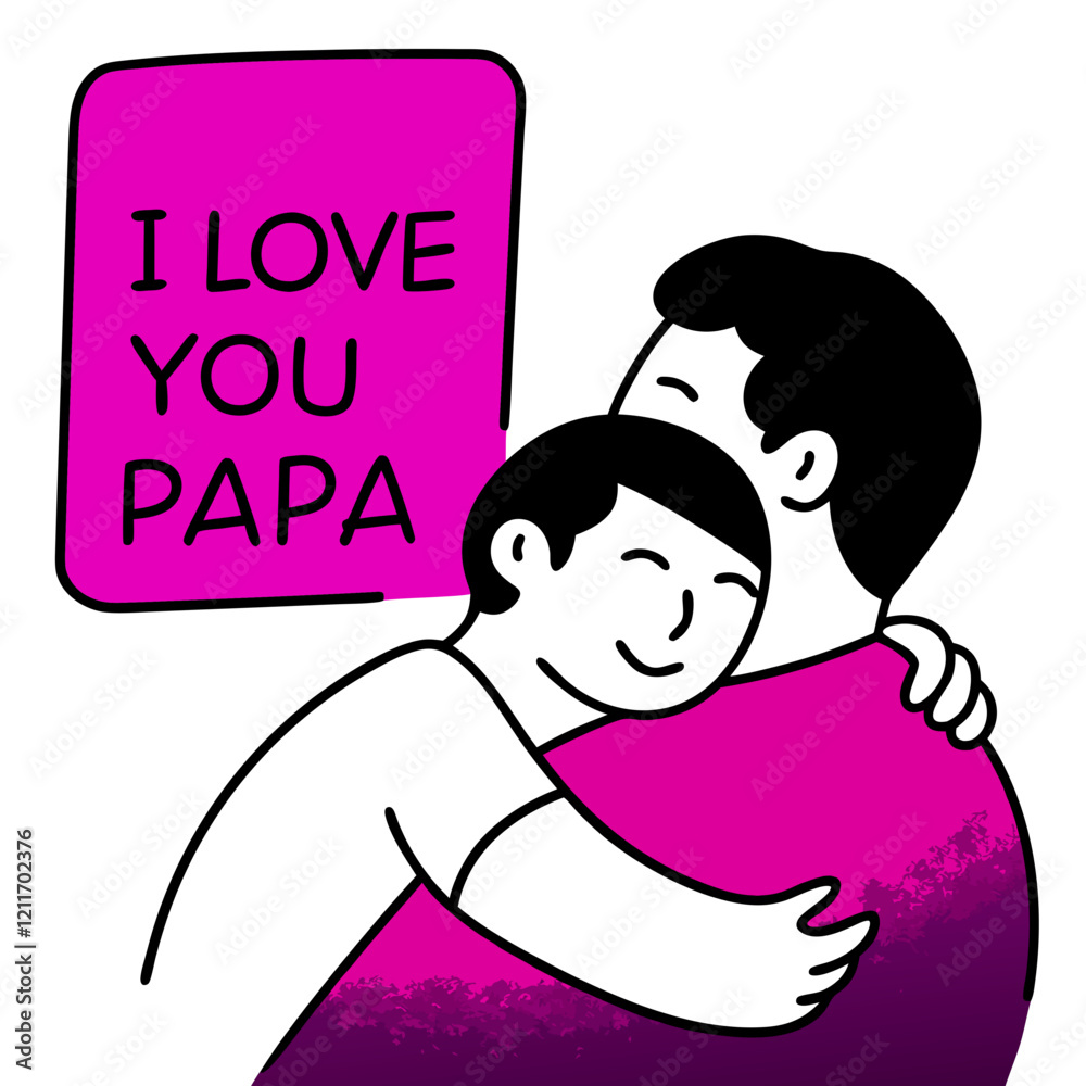 I love you papa illustration vector art I love you papa illustration vector art