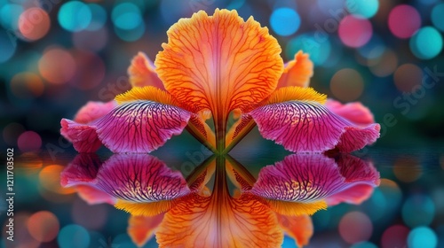 Vibrant Iris Reflection: A Symphony of Color and Serenity