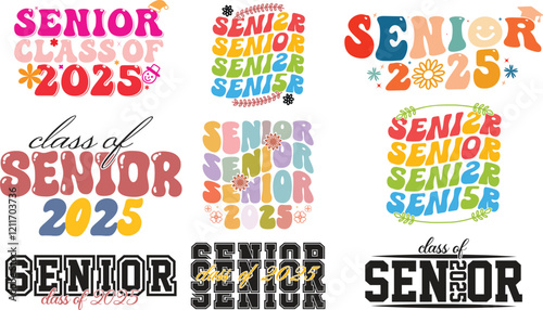 Retro Senior 2025 Bundle  Graduation 