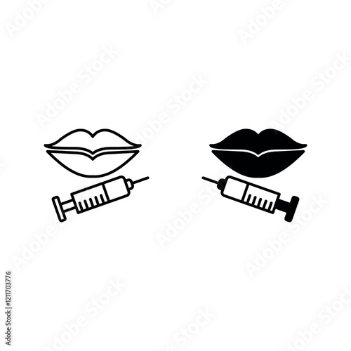 Beauty injection icon set color editable