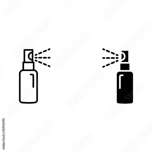 Bottle spray icon set color editable