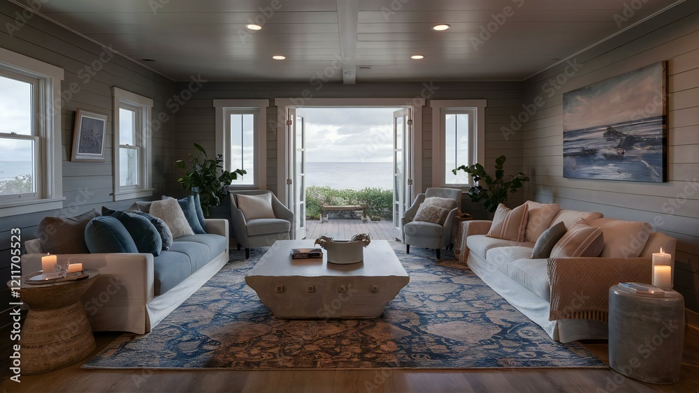 Fototapeta premium living room with fireplace