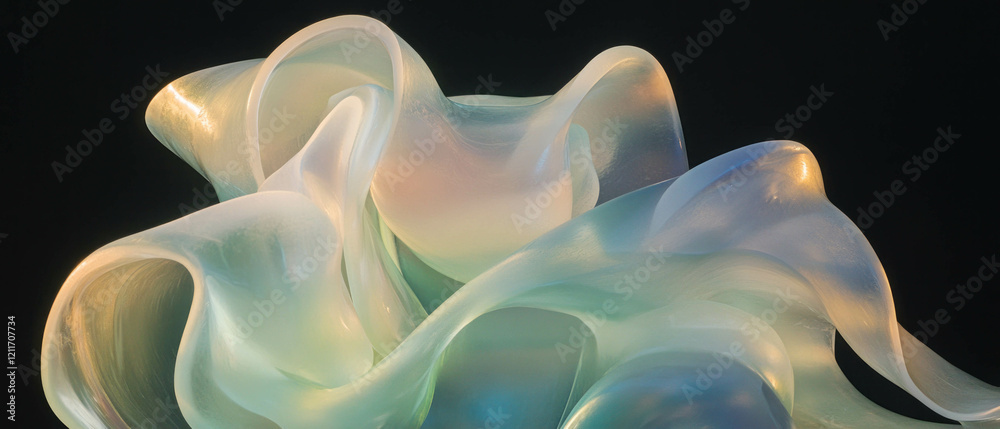 Obraz premium Frosted glass sculpture showcasing smooth curves and abstract forms in stunning detail