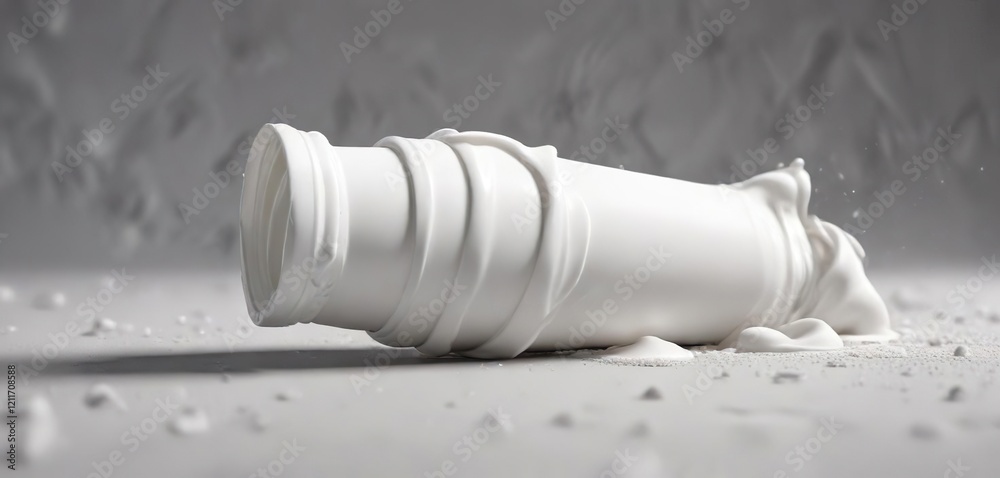 White cream squeezed out of a tube with a luscious texture on display, squeezed, lotion, close-up White cream squeezed out of a tube with a luscious texture on display, squeezed, lotion, close-up