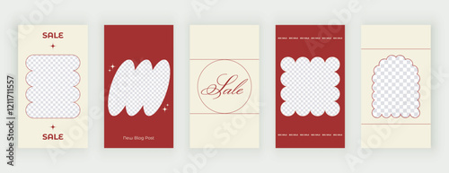 Templates backgrounds for social media stories, personal blog. Vector design banners
