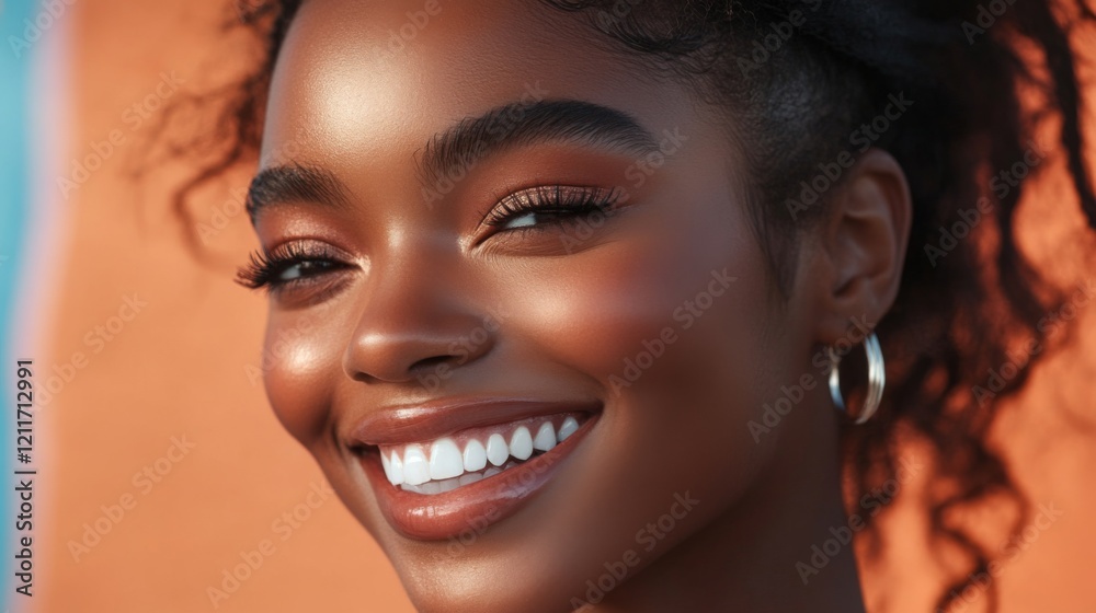 A portrait of a smiling woman with expertly blended eyeshadow and perfectly defined eyebrows, set against a chic urban backdrop that complements her stylish look. A portrait of a smiling woman with expertly blended eyeshadow and perfectly defined eyebrows, set against a chic urban backdrop that complements her stylish look.