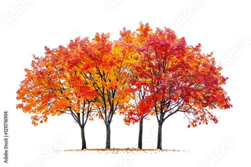 Gorgeous Maple Trees Known for Their Bold Autumn Colors isolated on transparent background