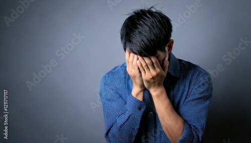 苦悩する孤独な男性