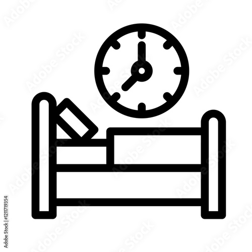 sleep clock outline icon