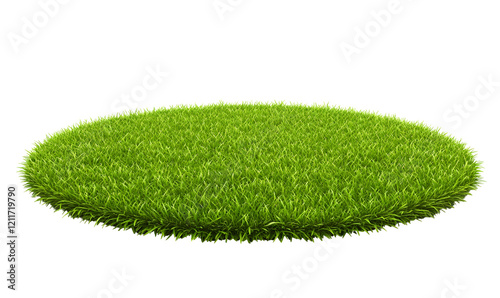 Lush green grass patch, isolated, nature background, product display
