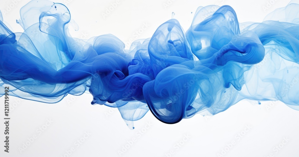 Abstract blue smoke or ink swirling gracefully in a soft, ethereal manner. Abstract blue smoke or ink swirling gracefully in a soft, ethereal manner.