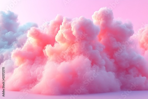 Pink and blue fluffy cloudscape.