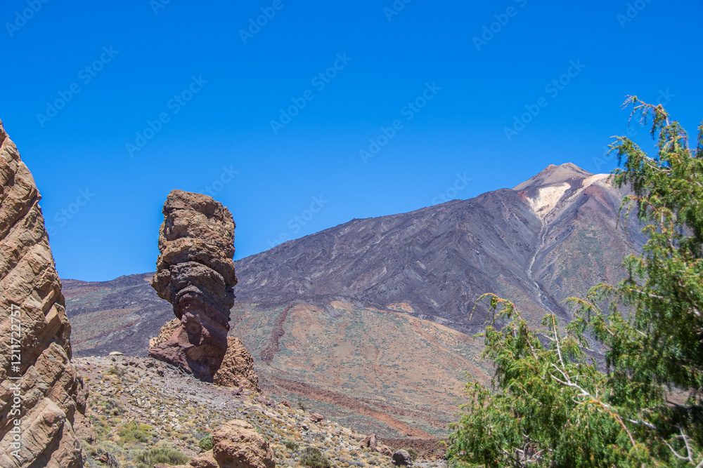 The Roques de García rock formation below the volcano Teide