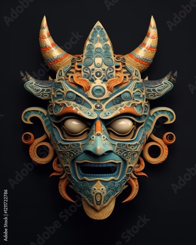 Intricate  Mask with a  Devilish Aura