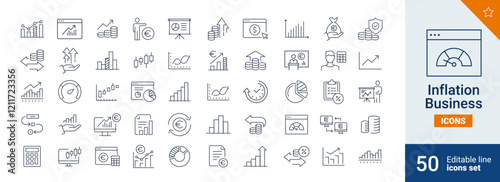 Inflation icons Pixel perfect. Finance, economic, bank, ...	
