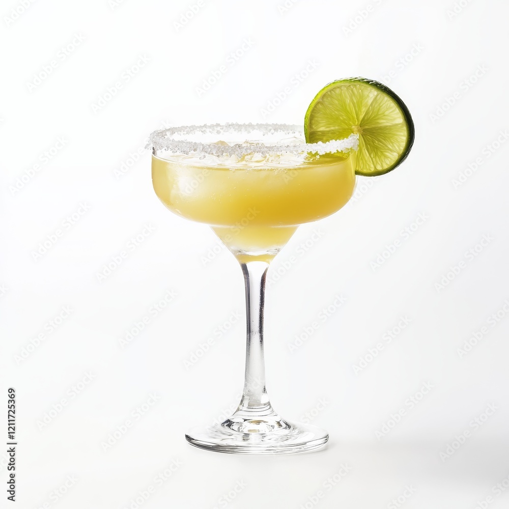 custom made wallpaper toronto digitalA tropical margarita with a salt rim and lime wedge, positioned against an isolated white background, minimalism art style