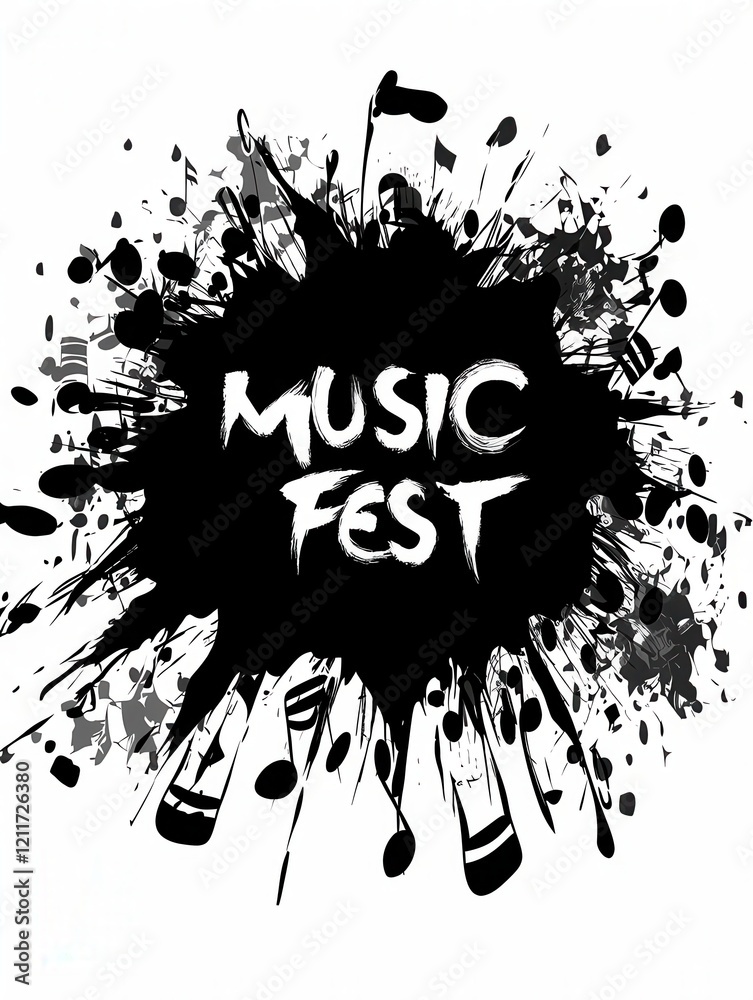 Obraz premium MUSIC FEST! graffiti lettering, typography handwriting font, spray wall art text design