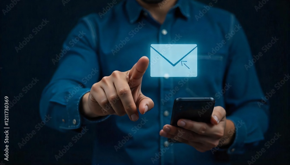 Person Sending Email Using Smartphone Digital Communication Online Messaging Modern Technology Hand Person Sending Email Using Smartphone Digital Communication Online Messaging Modern Technology Hand