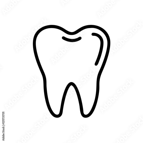 Dental icon on transparent background, medical concept, outline design