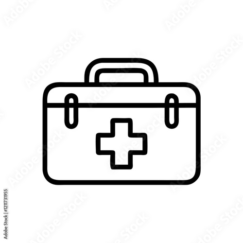 First aid kit icon on transparent background, concept of medicine