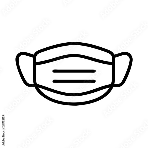 Medical mask icon on a transparent background, medical concept