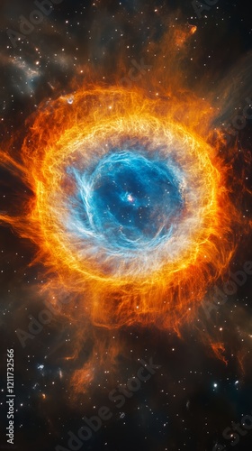 Helix Nebula: Colorful Cosmic Eye in Space  - Made with Generative AI