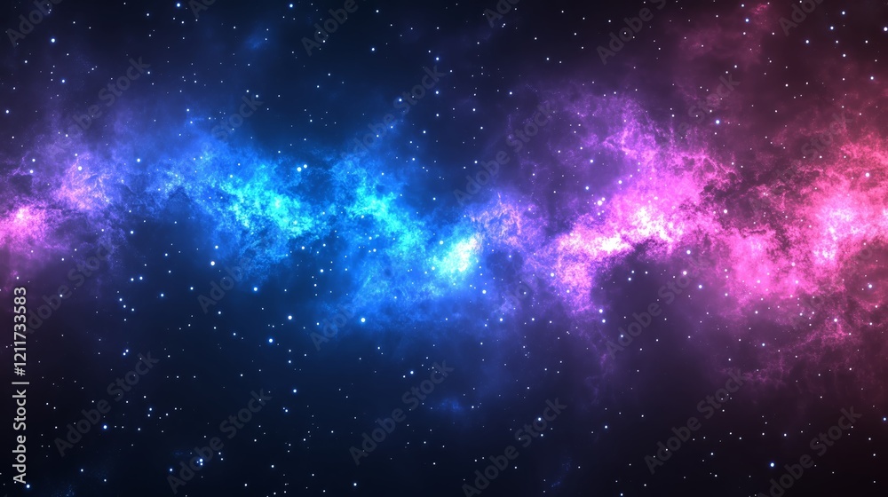 Blue and Pink Galaxy: Starfield Space Background - Made with Generative AI Blue and Pink Galaxy: Starfield Space Background - Made with Generative AI