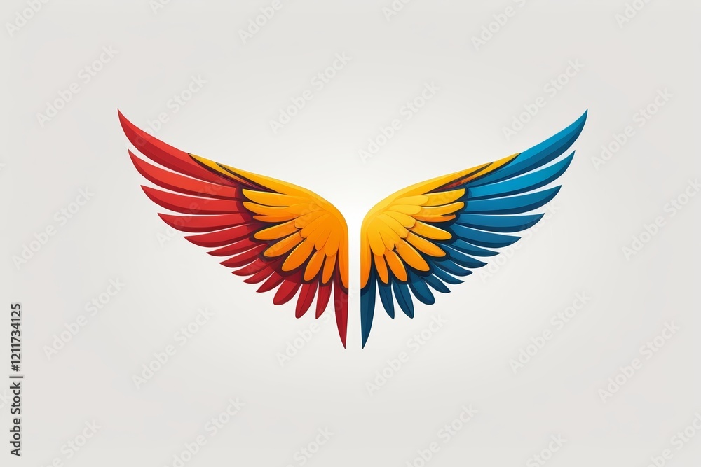 Fototapeta premium a close up of a colorful bird with wings spread out