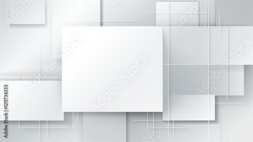 Wallpaper Mural Abstract geometric composition with overlapping white rectangles on a light background. Torontodigital.ca