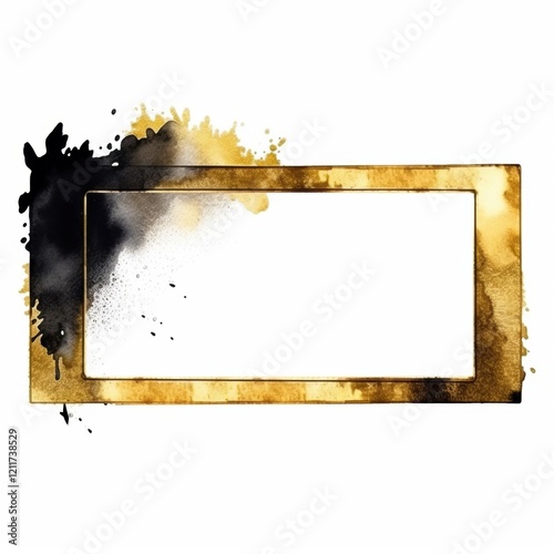 Watercolor and Gold Frame photo