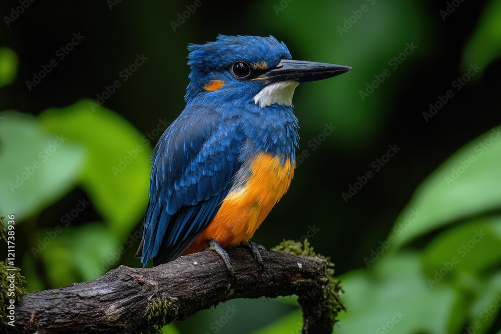 Obraz premium Here's a 10-word description of the image: Vibrant blue-orange kingfisher
