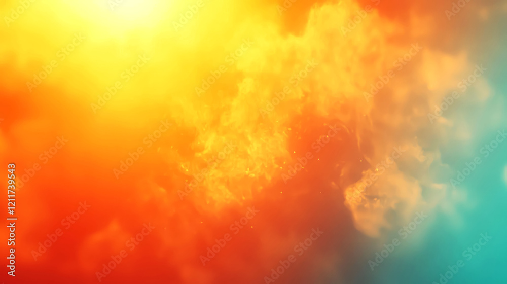Fiery Abstract Background: Vibrant Orange, Yellow, and Teal Gradient Fiery Abstract Background: Vibrant Orange, Yellow, and Teal Gradient