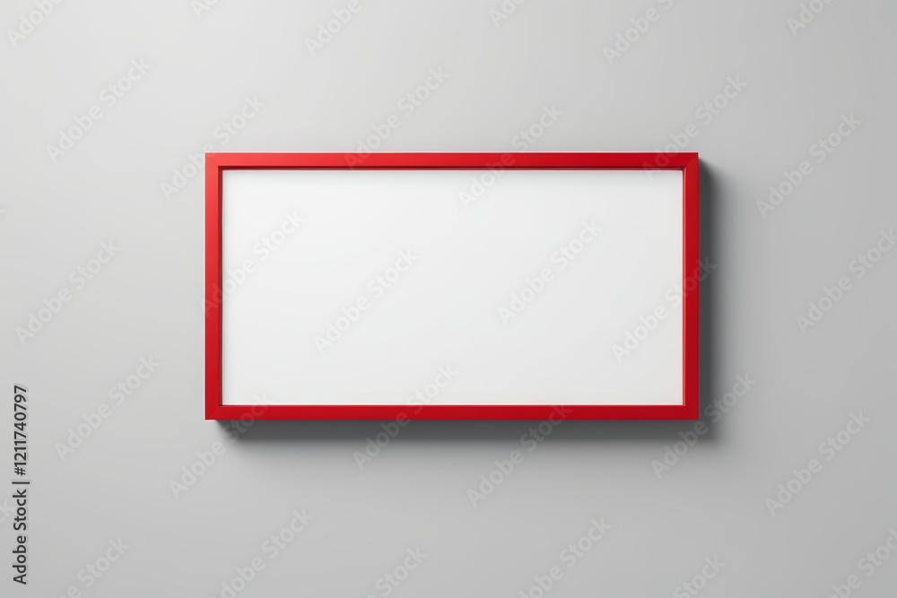a close up of a red frame on a wall with a white background a close up of a red frame on a wall with a white background