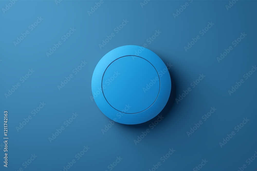arafed blue button on a blue wall with a shadow arafed blue button on a blue wall with a shadow