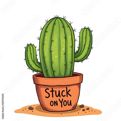 a funny romantic message on a cactus