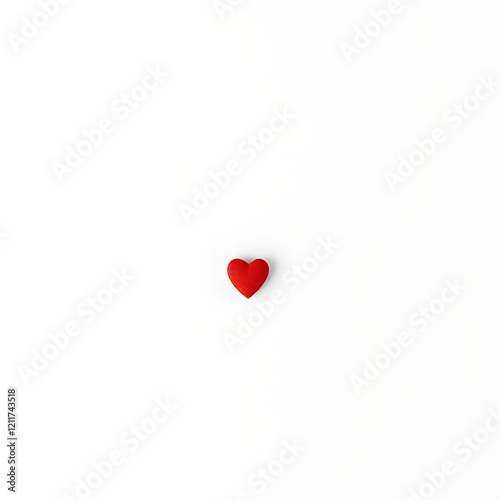 single red hearts on white background