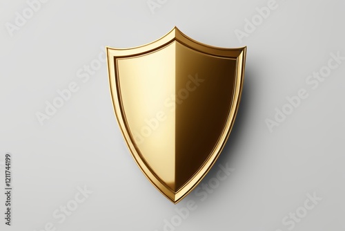 Free Download a close up of a golden shield on a gray background - GFXLoad