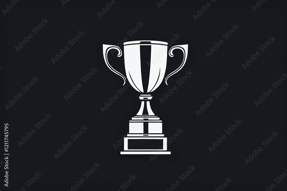 a black and white trophy icon on a black background a black and white trophy icon on a black background
