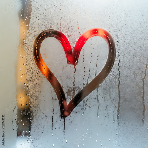 heart shape on a glass 