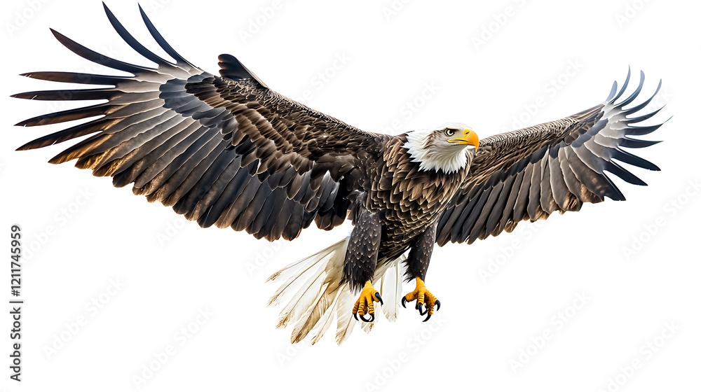 Obraz premium american bald eagle on white background
