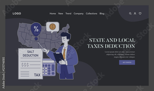 Tax Deductions. Flat Vector Illustration