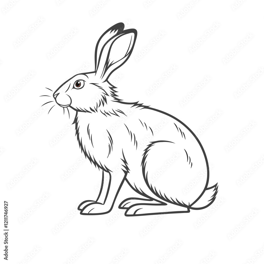Obraz premium rabbit silhouette on white background with solid background